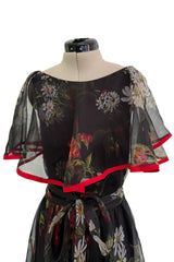 Prettiest Spring 2022 Valentino by Pierpaolo Piccioli Runway Look 88 Recreation of 1971 Dress in Floral Silk Chiffon