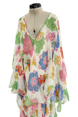 Prettiest Spring 2019 Etro by Veronica Etro Oversized Floral Print Bias Cut Silk Chiffon Spiral Dress