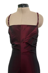 Gorgeous Fall 2005 Original Valentino Runway Look 67 Deep Oxblood Silk Dress w Tiered Ruffle Skirting