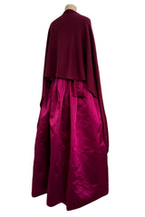 Dreamy Fall 1989 Oscar de la Renta Strapless Cashmere & Silk Dress w Matching Tassel Shawl