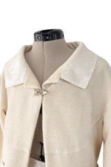 Cruise 2012 Chanel by Karl Lagerfeld Runway Look 8 Ivory Suit w Jewels, Sequin Details & Silver Thread