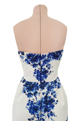 Valentino Fall 2013 by Maria Grazia Chiuri & Pierpaolo Piccioli Strapless Blue & White Dress