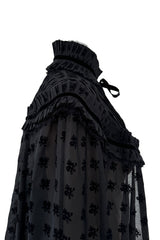 Fall 2017 Dsquared by Dean & Dan Runway High Neck Black Silk & Cotton Cape