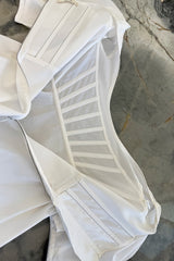 Rare Spring 2016 Celine by Pheobe Philo Runway Look 28White Cotton Boned Corset Top