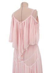 Spring 2005 Chanel by Karl Lagerfeld Runway Softest Pale Pink Floating Silk Chiffon Dress