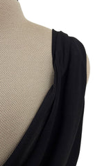 Fantastic Spring 1999 John Galliano Runway Look 11 Black Bias Cut Dress w Wide Strap Open Back