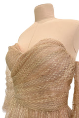 Magical Fall 2021 Christian Dior by Maria Grazia Chiuri Fine Gold Metallic Net Dress w Full Skirt