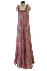 Rare c.1958 Madame Gres Haute Couture Silk Chiffon Dress & Hooded Cape Set