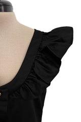 Spring 1992 Yves Saint Laurent Ad Campaign Black Dress w Green & Red Enamel Heart Buttons