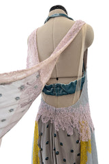 Amazing Spring 2018 Valentino by Pierpaolo Piccioli Runway Look 64 Lace, Silk & Velvet Halter Dress Set