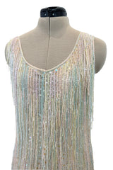 Spectacular Halston Resort 1982 Beaded Fringe Dress