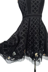 Prettiest 2010s Christian Dior by John Galliano Strapless Dress w Embroidered Flowers & Ribbon