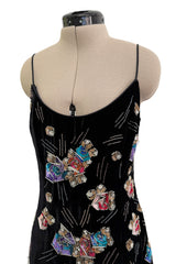 Phenomenal Fall 2005 Giorgio Armani Runway Look 88 Black Velvet Bead & Sequin Dress