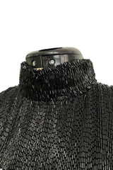 Fall 1975 John Anthony Couture Runway Sample Dress W Black Hand Beading