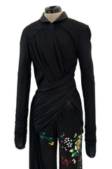 Masterpiece Fall 2001 Jean Paul Gaultier Runway Haute Couture Beaded & Embroidered Pant w Silk Jersey Top Set