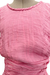 Gorgeous Pre-Fall 2012 Oscar de la Renta Runway Look 53 Soft Pink Silk Dress w Trained Skirt