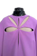 Spring 2020 Gucci by Alessandro Michele Runway Look 64 Purple Cut Out Tunic Dress w Patent Trim
