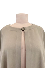 Iconic Fall 1988 Yves Saint Laurent Runway Chic & Minimalist Feeling Taupe Full Length Wool Cape