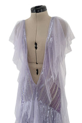 Extraordinary Spring 2012 Alexandre Vauthier Custom Sample Pale Lavender Silk Net & Sequin dress