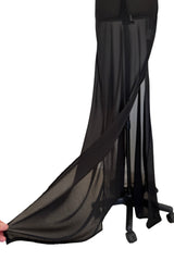 Gorgeous Spring 2006 Christian Dior by John Galliano Black Chiffon Bias Cut Dress w Capped Sleeve