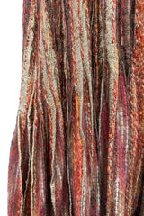 Incredible 1980s Carolina Herrera Angora & Mohair Knit Cape w Panels of Metallic Gold Thread