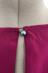 Chic Early 2000s Chloe Deep Burgundy Merlot Coloured Simple Silk Shift Dress w Ties