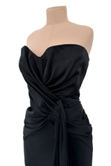 Spring 2008 Christian Dior by John Galliano Runway Look 53 Black Silk Strapless Dress