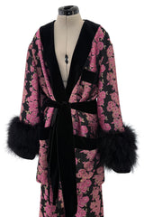 Custom Gucci by Alessandro Michele Pink & Black Metallic Pant & Jacket Set