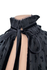 Fall 2017 Dsquared by Dean & Dan Runway High Neck Black Silk & Cotton Cape