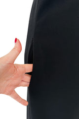 Minimalist Early 1960s James Galanos Couture Larger One Shoulder Black Crepe Long Column Dress