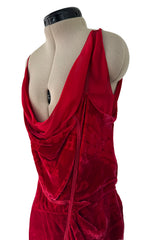 Fall 2006 Christian Dior by John Galliano Runway Look 41 Red Velvet Dress