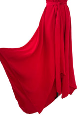 Resort 2019 Valentino by Pierpaulo Piccioli Red Plunge Dress w Pointed Hem