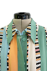 Chic Spring 2018 Emilio Pucci Runway Look 26 & Ad Campaign Printed Stripe & Dot Silk Dress or Cover Up