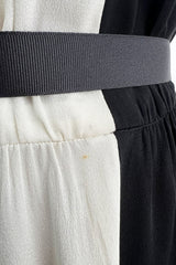 1960s Harold Levine Glamorous High Contrast Black & White Dress w Feather Hem