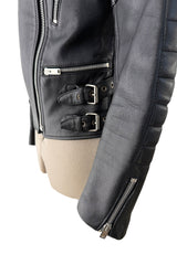 Celine by Phoebe Philo Leather Motorcycle Jacket w Silver Hardware