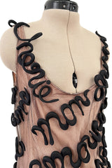 Exquisite Fall 2000 Jean Paul Gaultier Haute Couture Nude & Black Net 3D 'Script' Dress