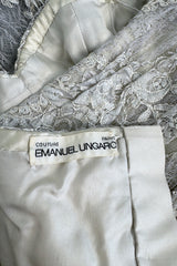 Fall 1989 Emanuel Ungaro Haute Couture Runway Silver Strapless Mini Dress