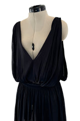 Sensual 2010s Azzadine Alaia Feather Light Knit Jersey Plunging Cut Out Dress