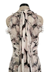 Dreamy Fall 2004 Chanel by Karl Lagerfeld Runway Look 13 & Ad Campaign Floral Lace & Chiffon Dress