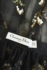 Beautiful Fall 2019 Christian Dior by Maria Grazia Chiuri Runway Look 36 Black Net Bead & Sequin Over Skirt