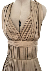 Fall 2009 Bottega Veneta by Tomas Maier Ad Campaign & Runway Muted Copper Silk Pleated Dress