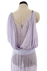 Remarkable Spring 2012 Alexandre Vauthier Haute Couture Runway Look 23 Pale Lavender Silk Chiffon Dress