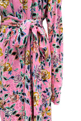 c.Spring 1986 Yves Saint Laurent Haute Couture Floral Silk with Belt