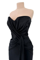 Important Spring 2008 Christian Dior by John Galliano Runway Look 53 Black Silk Strapless Dress