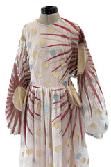 Spectacular Spring 2017 Sandra Mansour Metallic Sun & Heart Pale Pink Net Dress