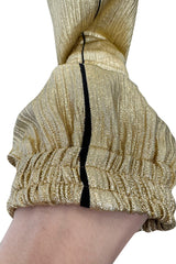 Amazing 2021 Fendi by Kim Jones Holiday Collection & Ad Campaign Metallic Gold Lurex Jumpsuit