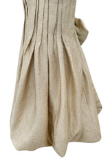 Fall 2007 Bottega Veneta by Tomas Maier Strapless Gold Metallic Dress w Puffed Skirt