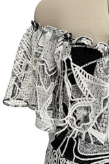 Resort 2017 Valentino by Pierpaolo Piccioli & Maria Grazia Chiuri Collection Look 70 Black Net & White Embroidery Dress