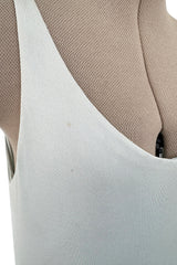 Fantastic 1973 Halston Runway Pale Blue Green Double Layer Silk Jersey Sleeveless Tank Dress