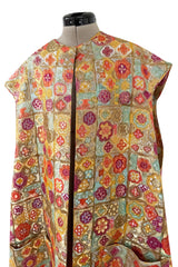 Amazing 1960s Arnold Scaasi Couture Gold Metallic Vest / Sleeveless Evening Coat